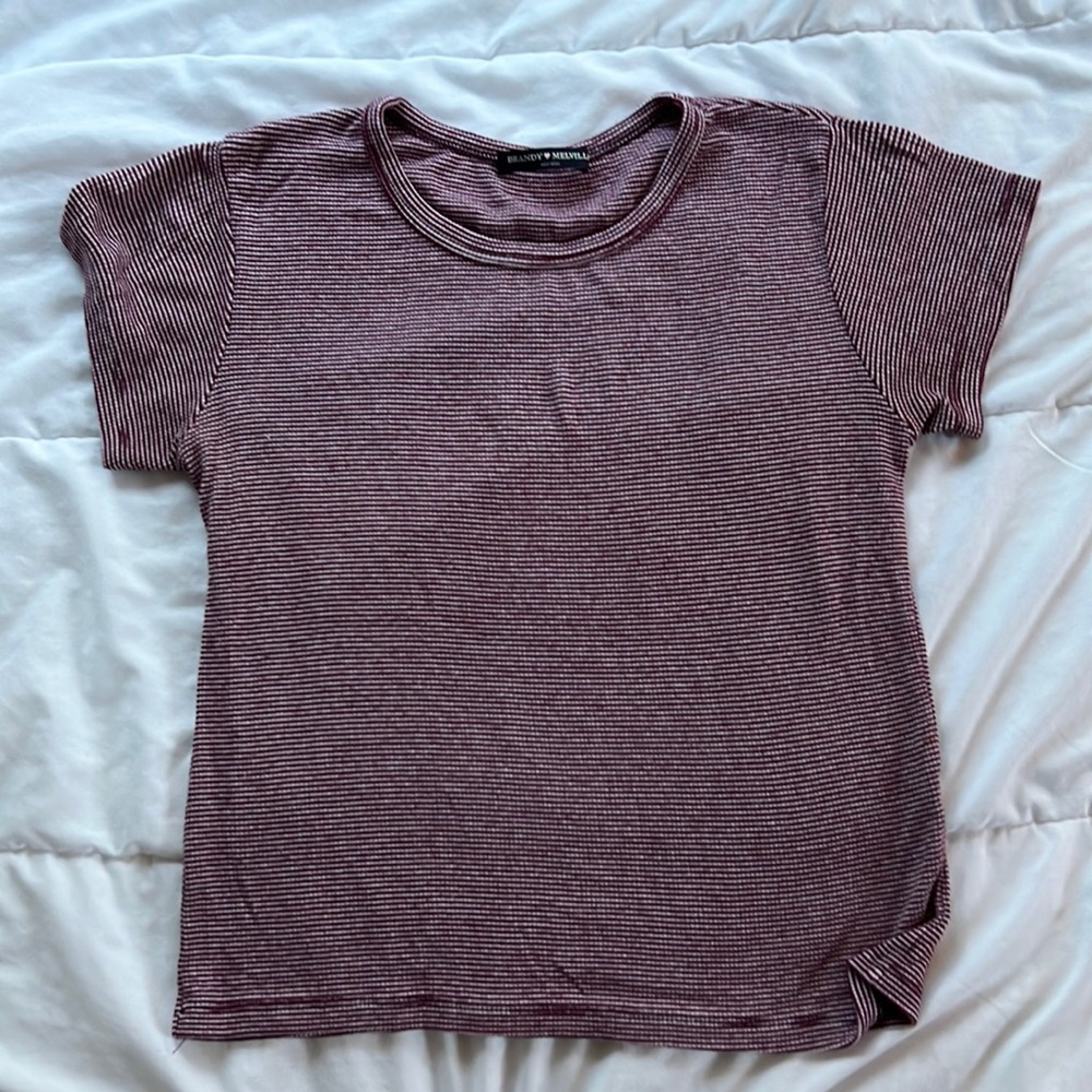 Brandy Melville Red and White striped top